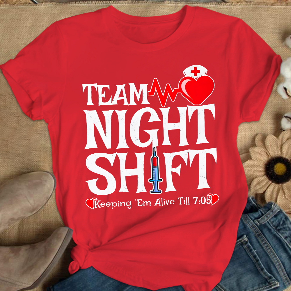 Team Night Shift Cotton Nurse T-shirt