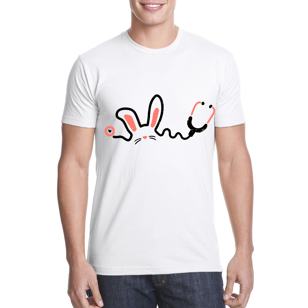 Easter Bunny Stethoscope Cotton Doctor T-shirt