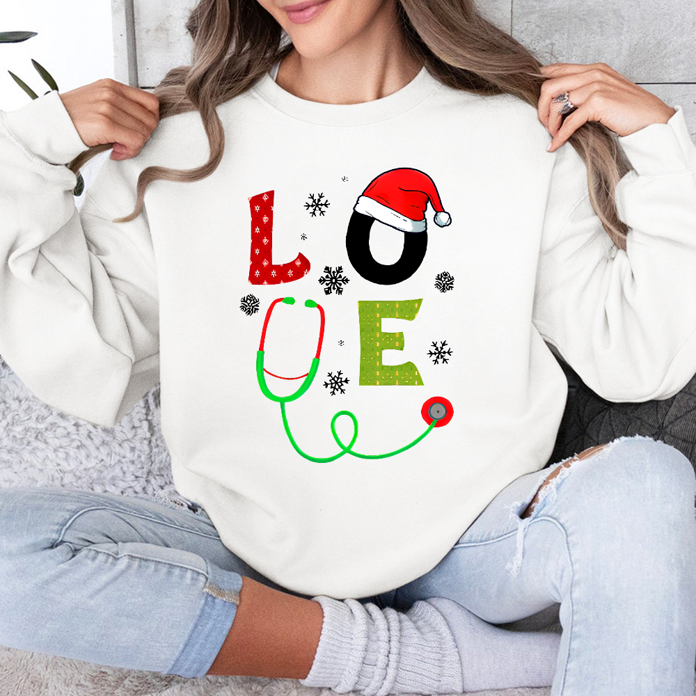 Stethoscope Of Love Cotton Pullover Sweatshirt