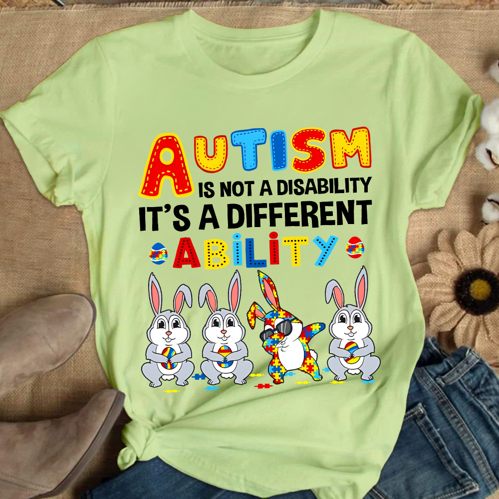 Rabbits Autism Is Not A Disability It’s A Different Ability Cotton Nurse T-shirt