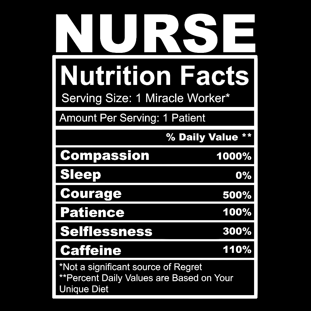 Nurse Nutrition Facts Cute Gift For Nurse Cotton Pullover Sweatshirt