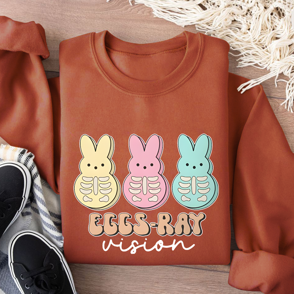 Eggs Ray Vision Radiology Cotton Pullover Sweatshirt