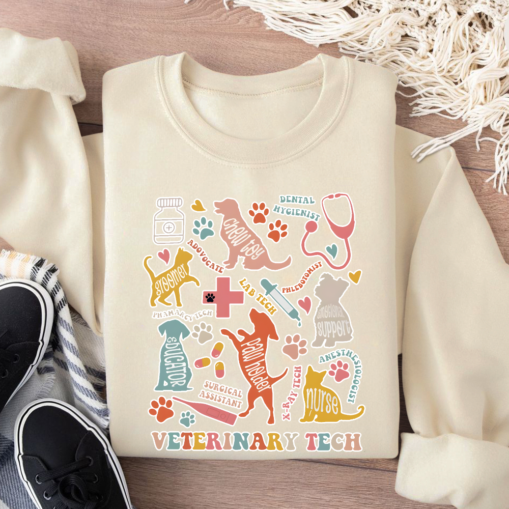 Eterinary Technician Cotton Pullover Sweatshirt