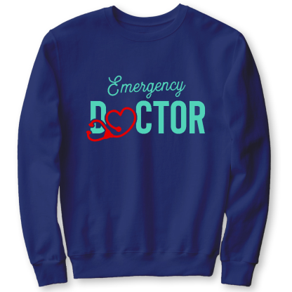 Emergency Doctor Stethoscope Heartbeat First Aid Cotton Pullover Sweatshirt