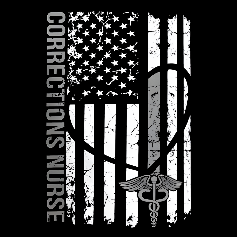 Corrections Nurse Flag Cotton Nurse T-shirt