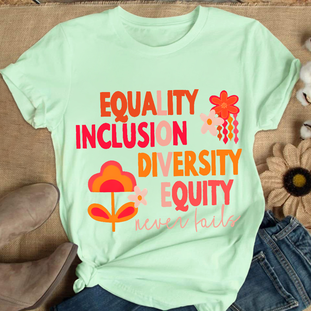 Equality Inclusion Diversity Equity Cotton Nurse T-shirt