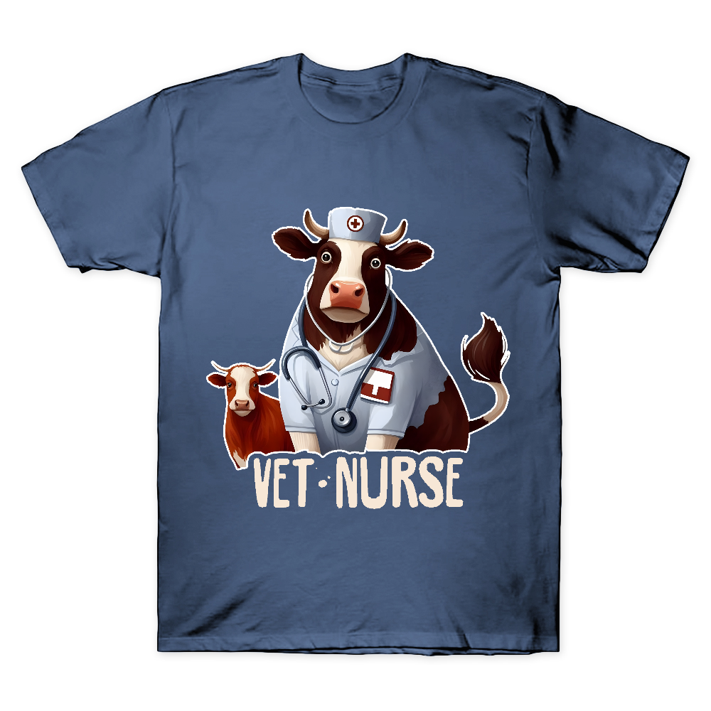 Funny Cattle Vet Nurse Cotton Doctor T-shirt