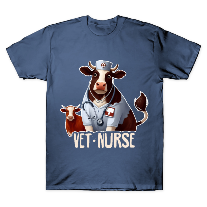 Funny Cattle Vet Nurse Cotton Doctor T-shirt