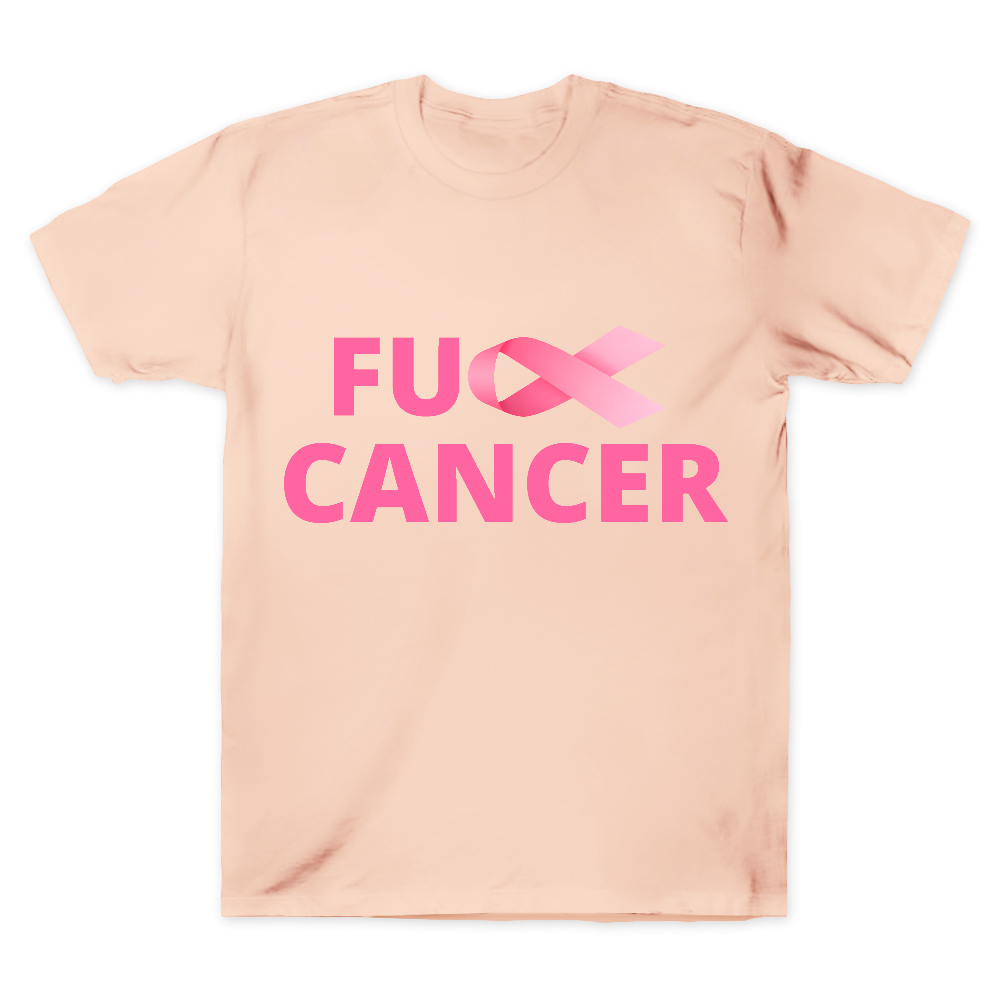 Fuck Cancer Breast Cancer Support With Pink Ribbon Cotton Doctor T-shirt