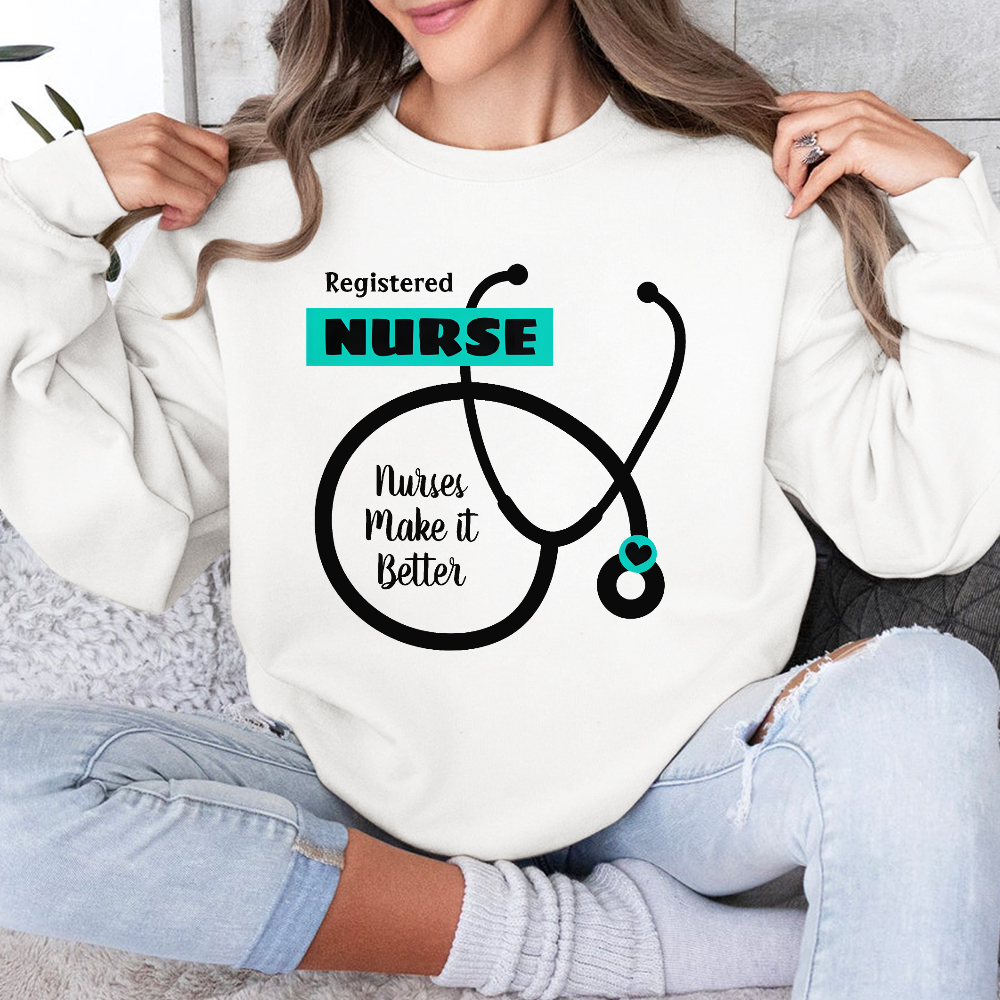 Cute RN Nursing Cotton Pullover Sweatshirt