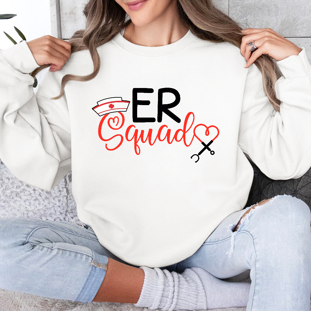 Er Nurse Squad Cotton Pullover Sweatshirt