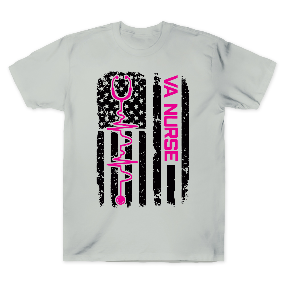 Vintage USA American Flag VA Nurse Patriotic Nursing Gifts Cotton Doctor T-shirt