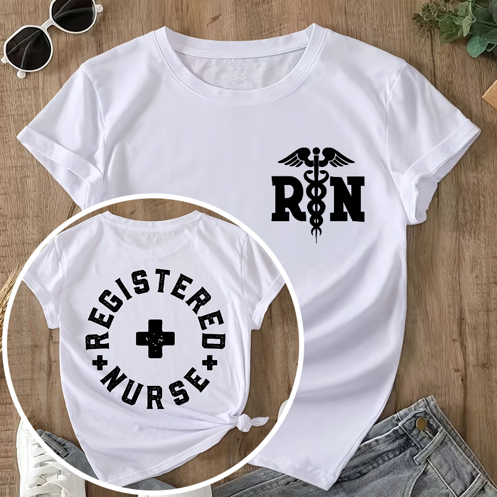 Registered Nurse Double-Sided Cotton Printed T-Shirt