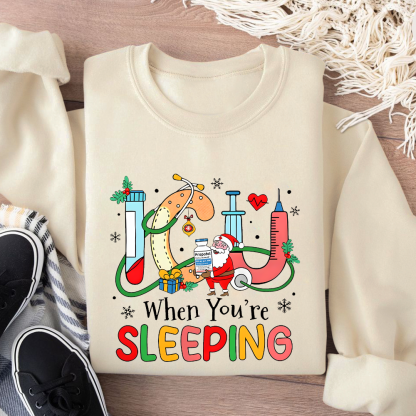 ICU When You're Sleeping Cotton Pullover Sweatshirt