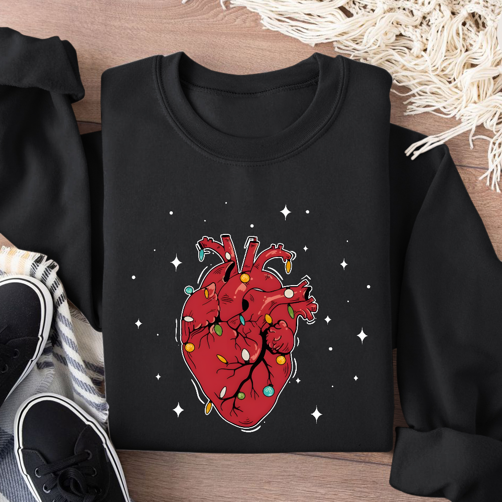 Heart Anatomy Christmas Cotton Pullover Sweatshirt