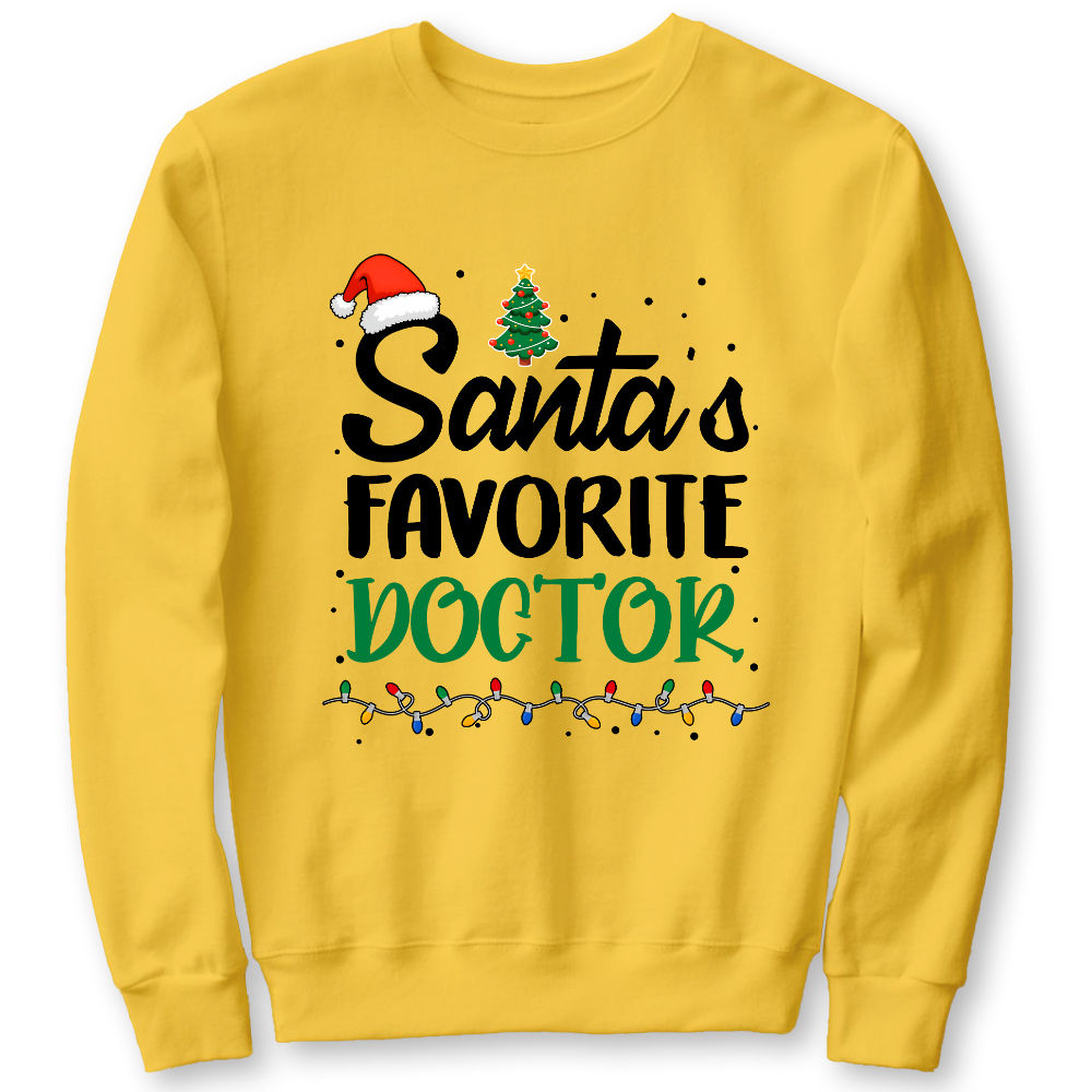 Santa’s Favorite Christmas Doctor Cotton Pullover Sweatshirt