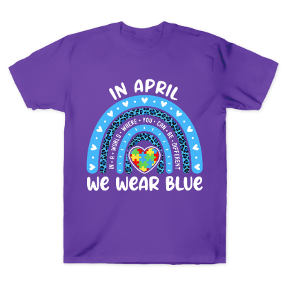In April We Wear Blue Cotton Doctor T-shirt