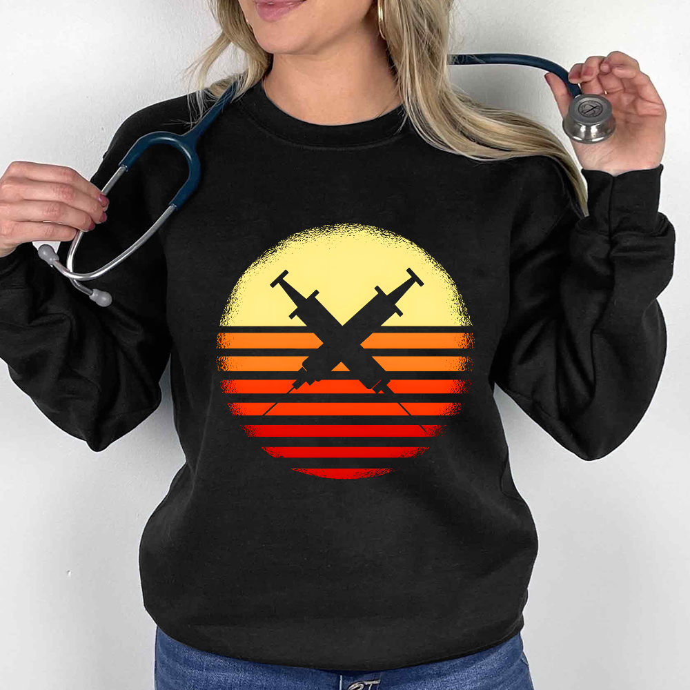 Doctor Enfermera Jeringa Cotton Pullover Sweatshirt