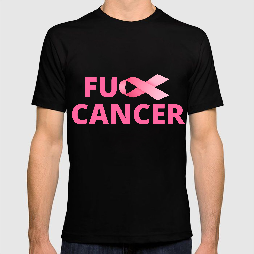 Fuck Cancer Breast Cancer Support With Pink Ribbon Cotton Doctor T-shirt