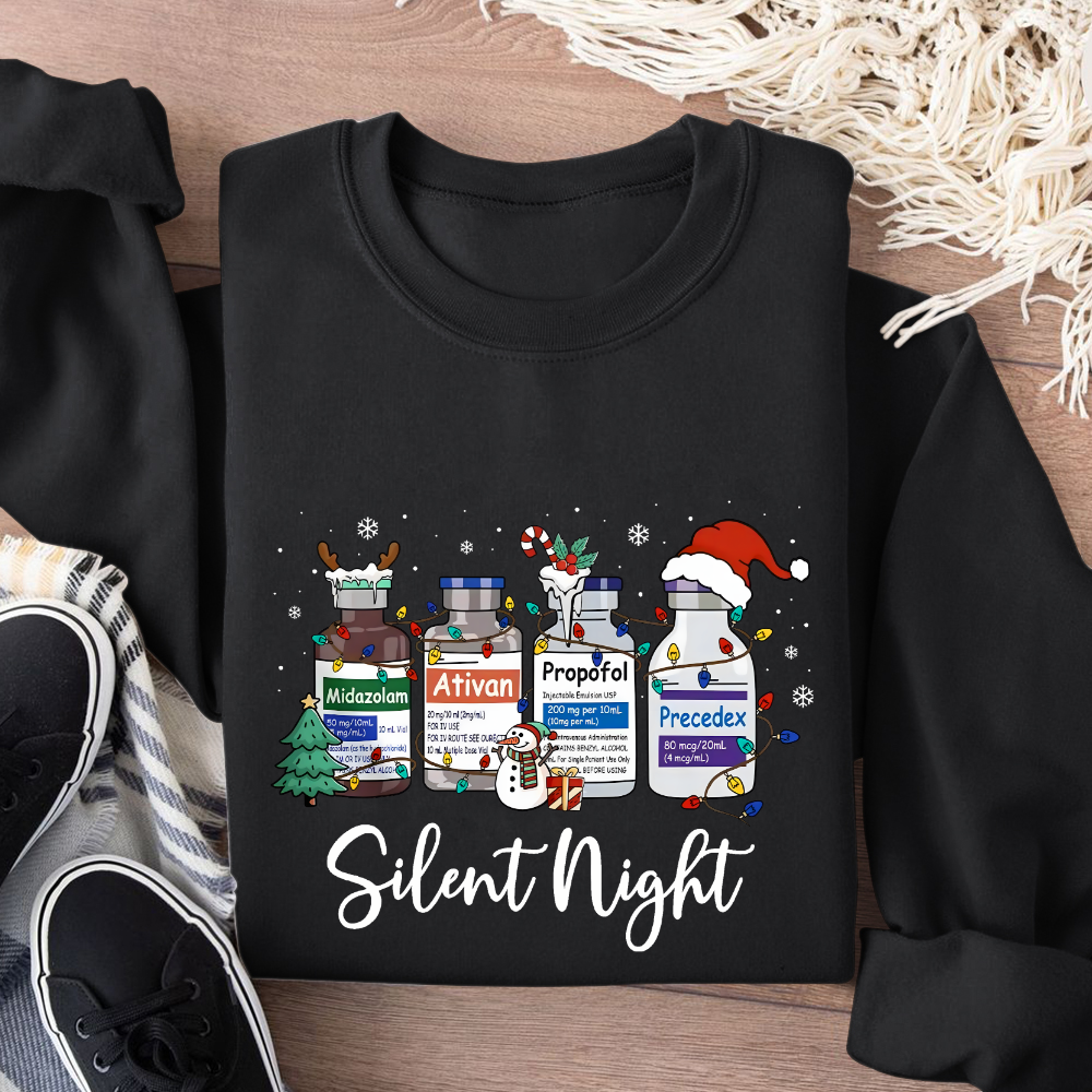Silent Night Cotton Pullover Sweatshirt