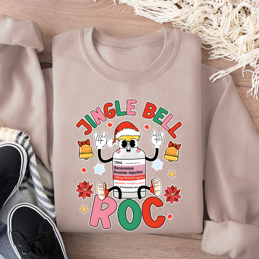 Jingle Bell Roc Funny Cotton Pullover Sweatshirt