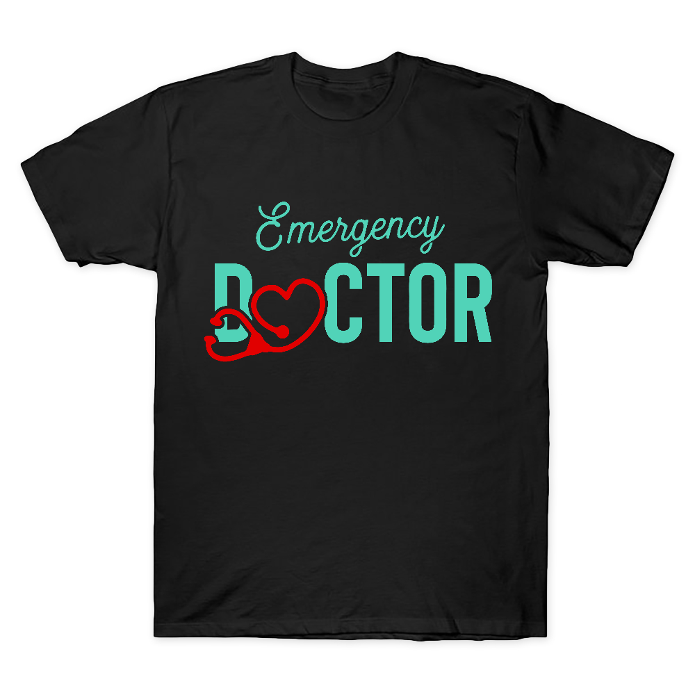 Emergency Doctor Stethoscope Heartbeat First Aid Cotton Doctor T-shirt