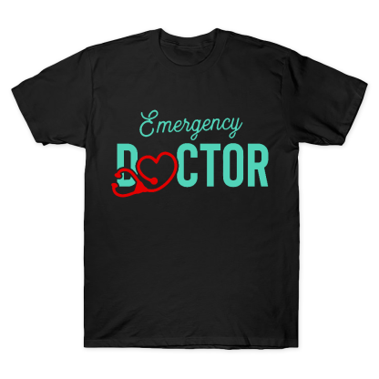 Emergency Doctor Stethoscope Heartbeat First Aid Cotton Doctor T-shirt