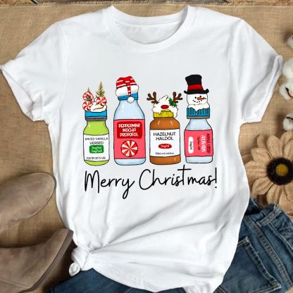 Merry Christmas Pharmacy Cotton Nurse T-shirt