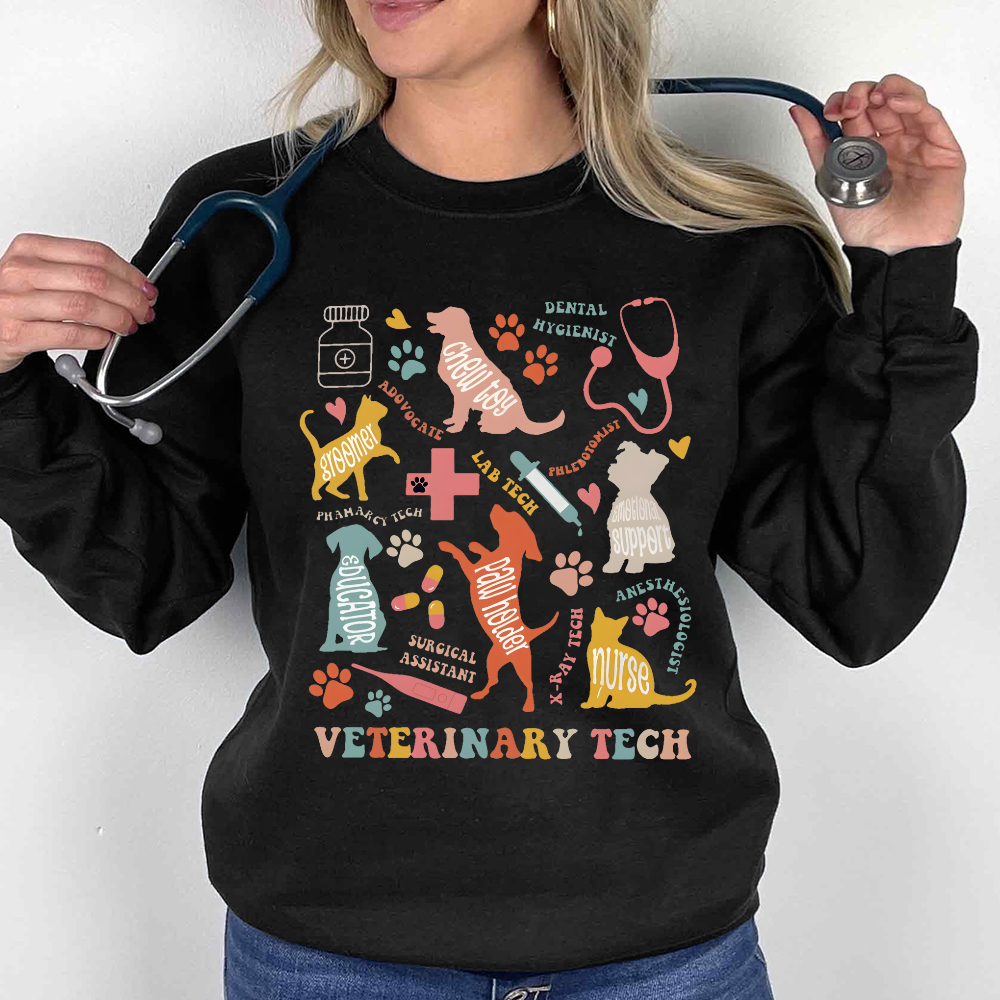 Eterinary Technician Cotton Pullover Sweatshirt