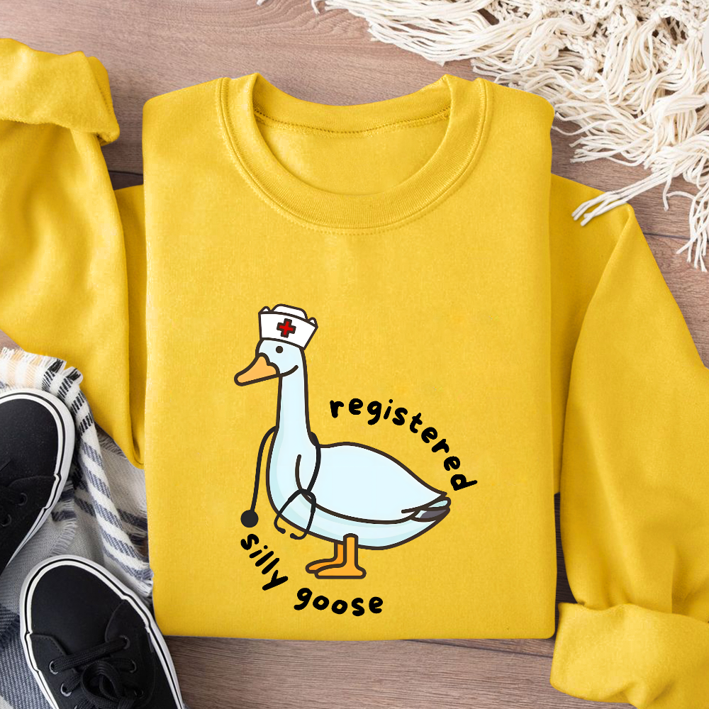 Registered Silly Goose Cotton Pullover Sweatshirt