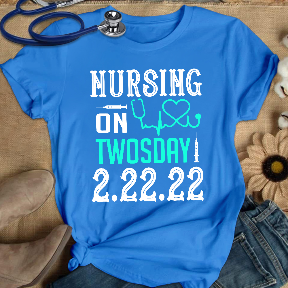 Nursing School On TwosDay Cotton Nurse T-shirt