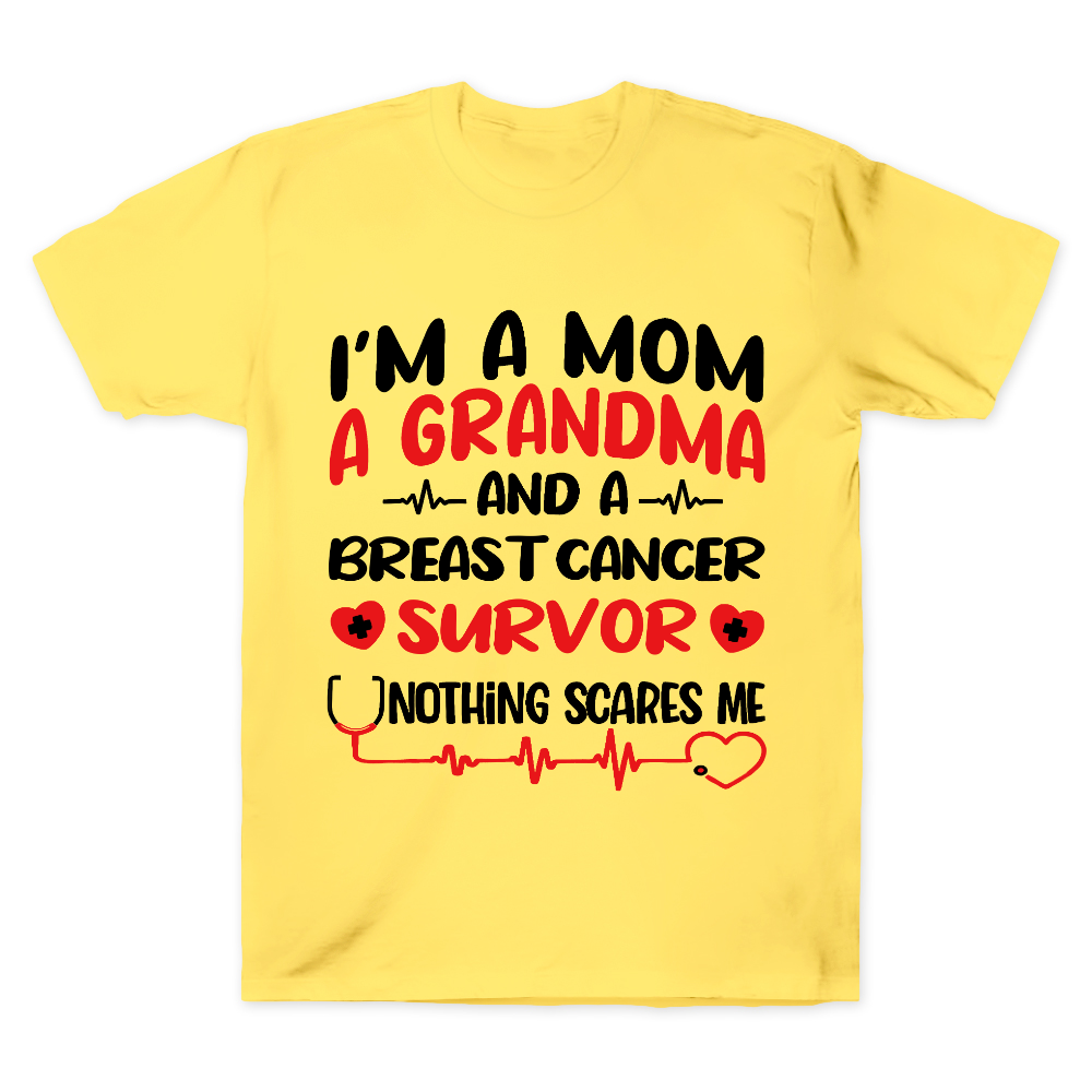I'm A Mom And A Grandma And A Breast Cancer Survor Cotton Doctor T-shirt
