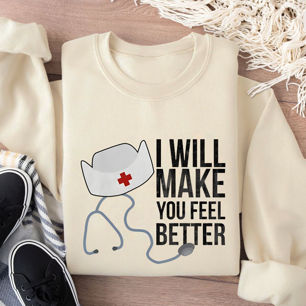I Will Make You Feel Better Cotton Pullover Sweatshirt