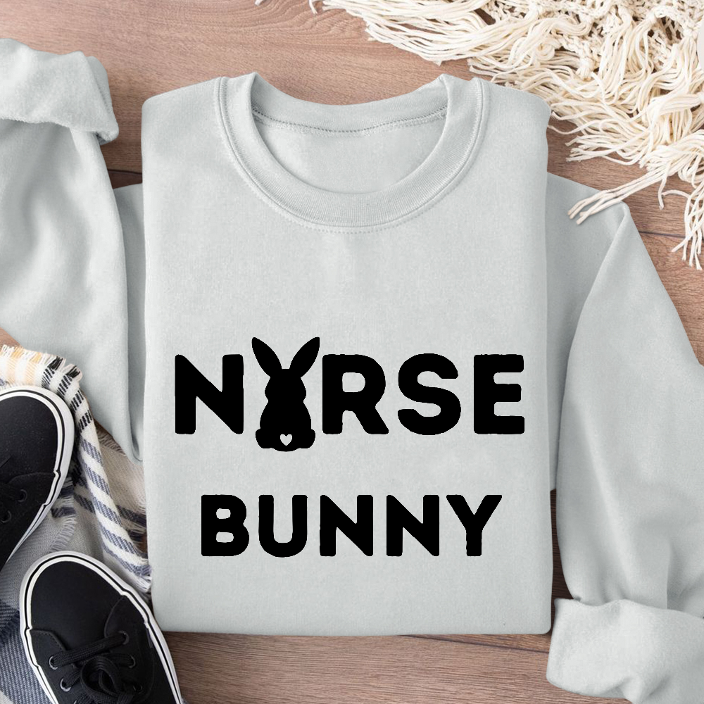 Nurse Bunny Cotton Pullover Sweatshirt