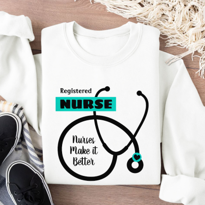 Cute RN Nursing Cotton Pullover Sweatshirt