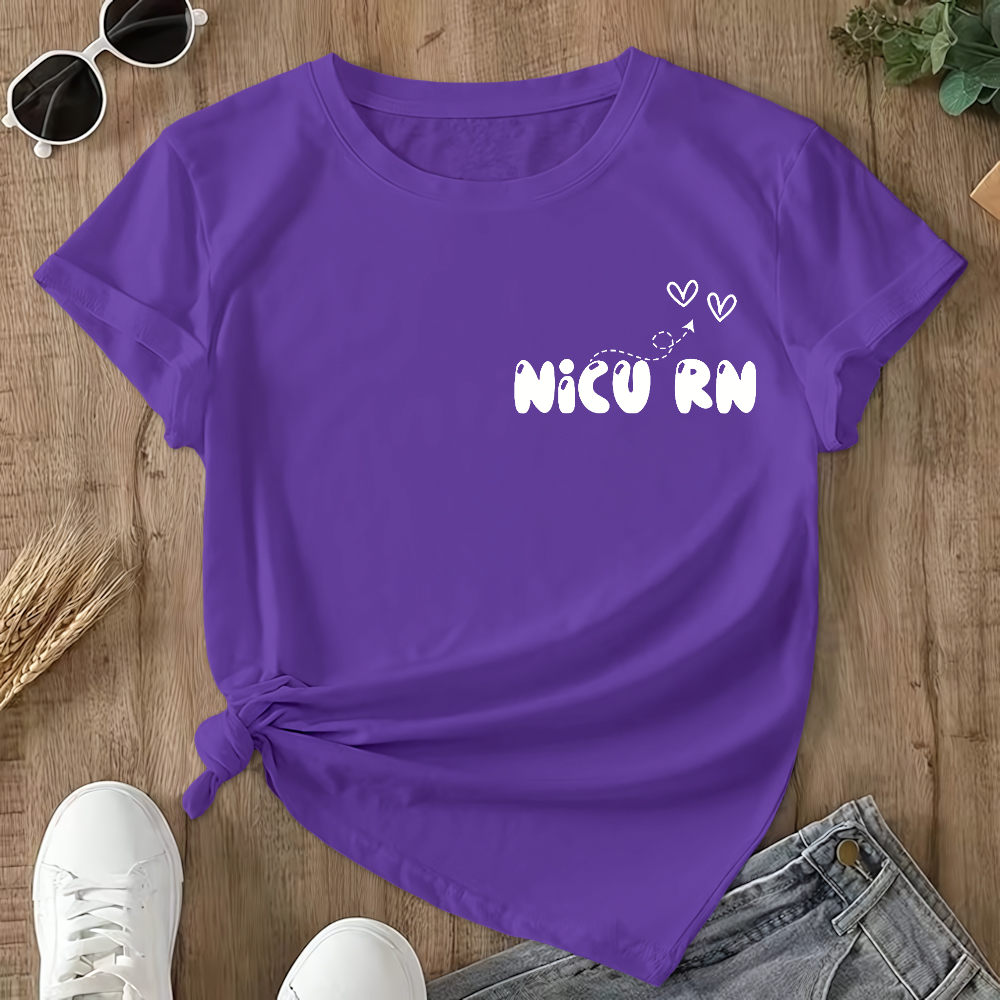 Nicu Nurse Sayings Double-Sided Cotton Printed T-Shirt