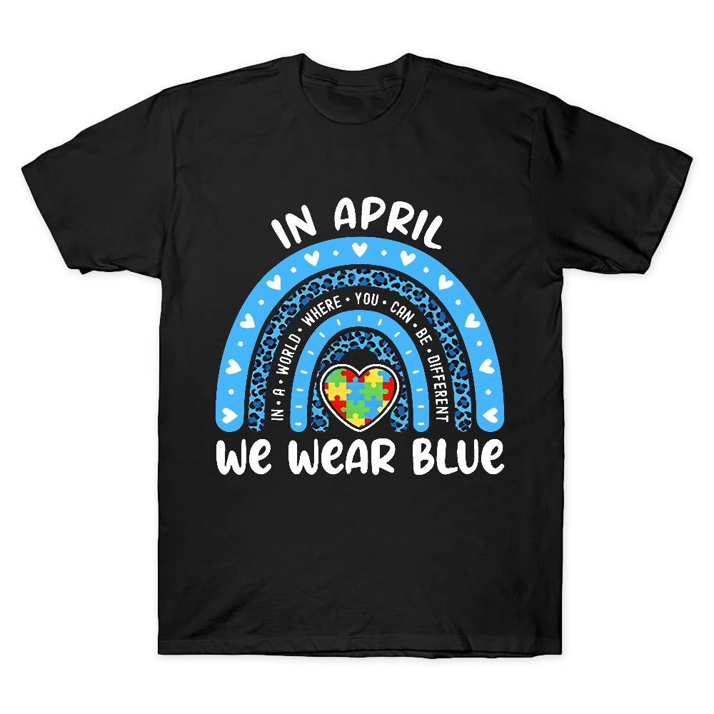 In April We Wear Blue Cotton Doctor T-shirt