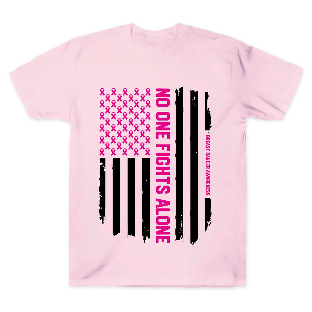 Patriotic American Flag Breast Cancer Awareness Cotton Doctor T-shirt