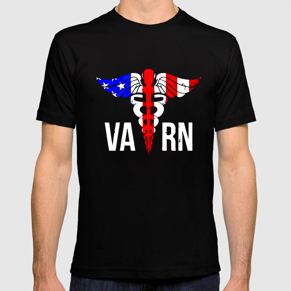 VA RN Nurse Symbol Flag Cotton Doctor T-shirt
