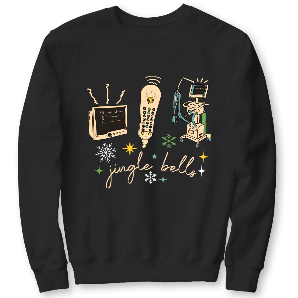 Jingle Bells ICU Nurse Xmas Cotton Pullover Sweatshirt