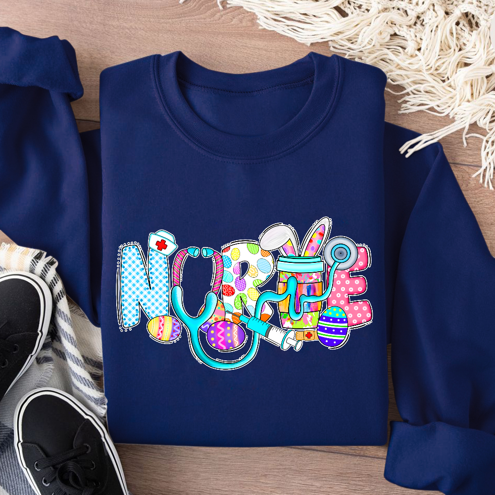 Easter Gnomes Cute Bunny Cotton Pullover Sweatshirt