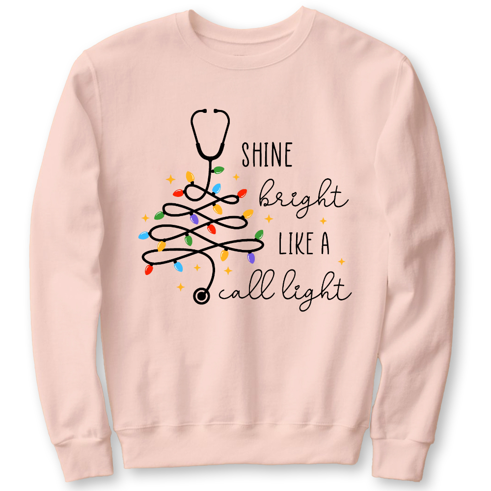 Shine Bright Like A Call Light Cotton Pullover Sweatshirt