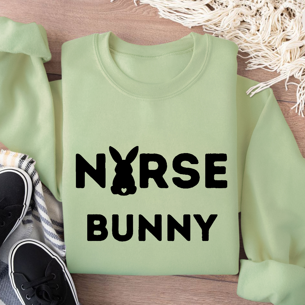 Nurse Bunny Cotton Pullover Sweatshirt