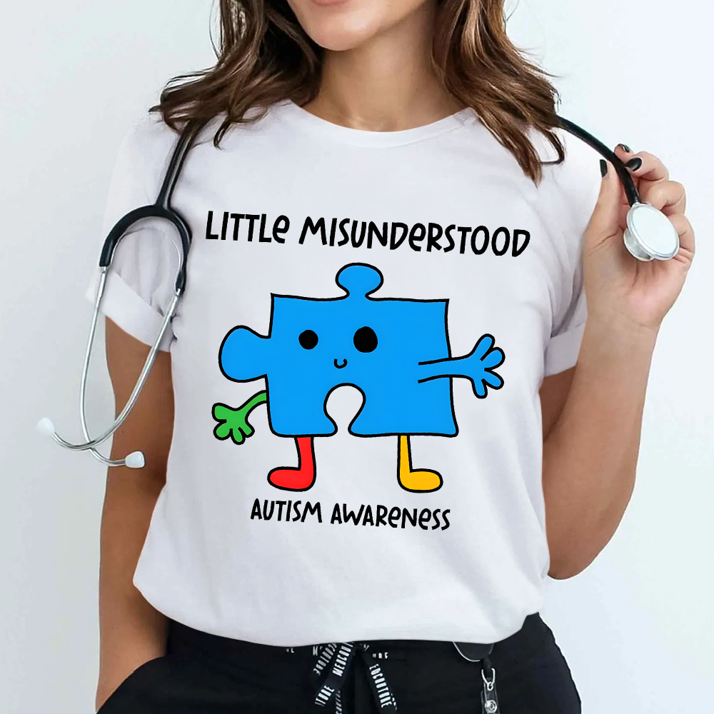 Little Misunderstood Puzzle Autism Awareness Cotton Nurse T-shirt