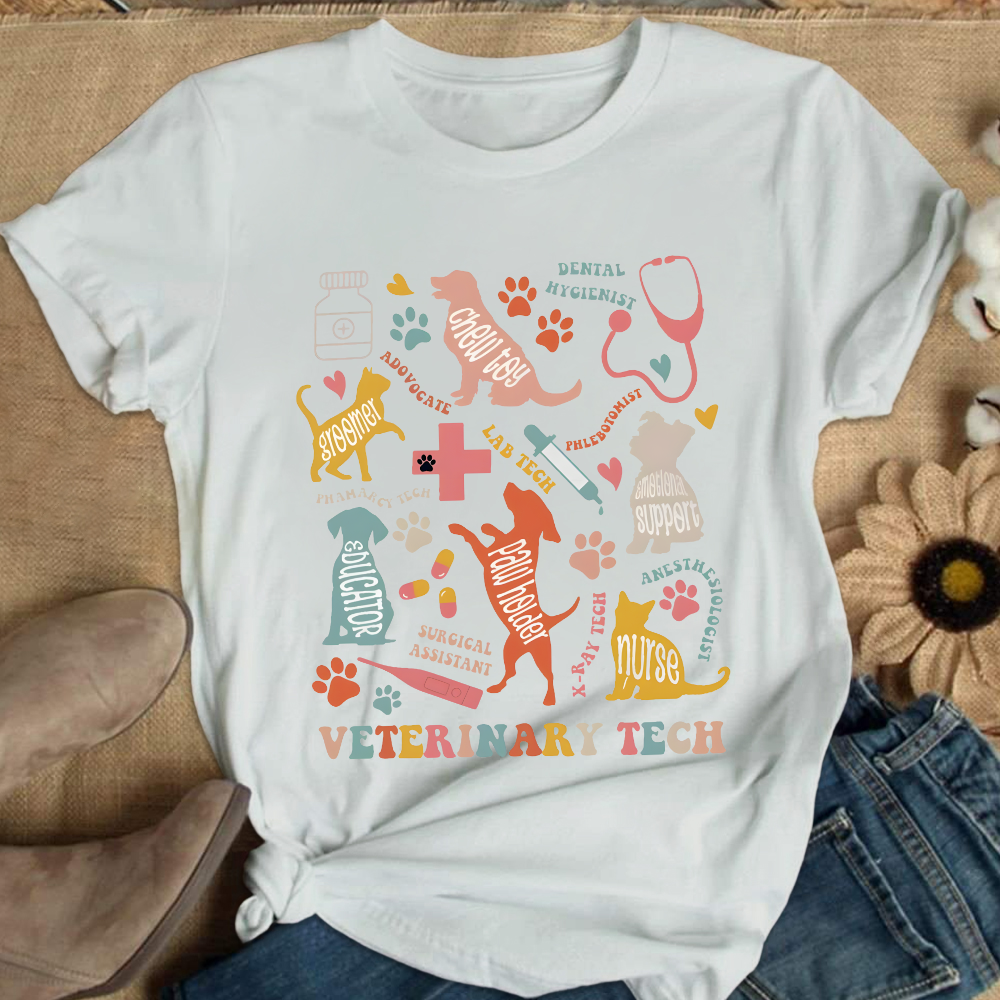 Eterinary Technician Cotton Nurse T-shirt