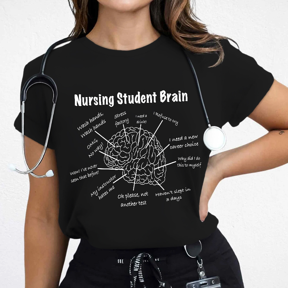 Nursing Student Brain Cotton Nurse T-shirt