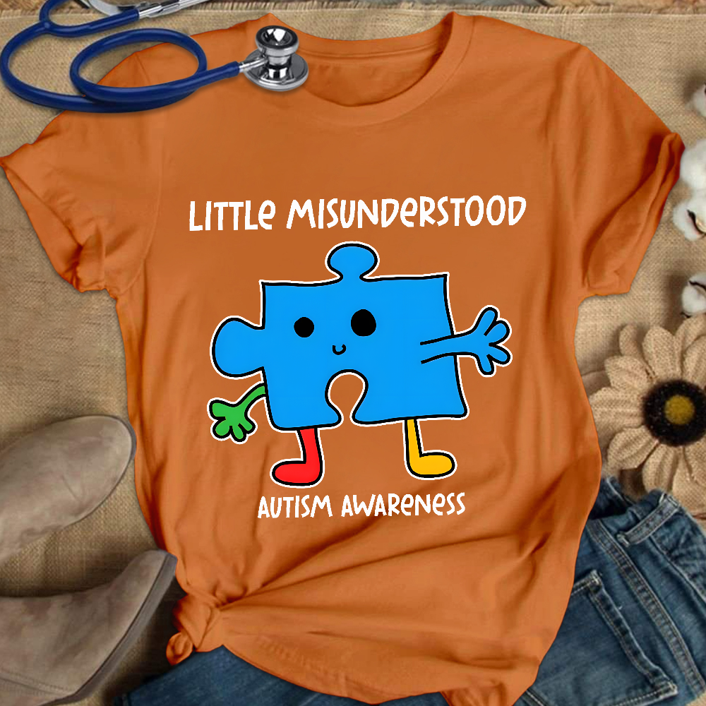 Little Misunderstood Puzzle Autism Awareness Cotton Nurse T-shirt