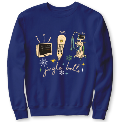 Jingle Bells ICU Nurse Xmas Cotton Pullover Sweatshirt