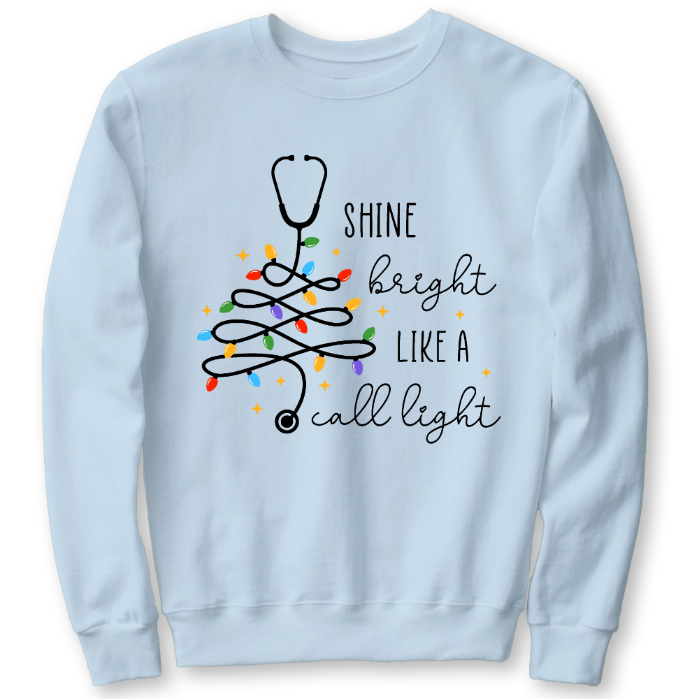 Shine Bright Like A Call Light Cotton Pullover Sweatshirt