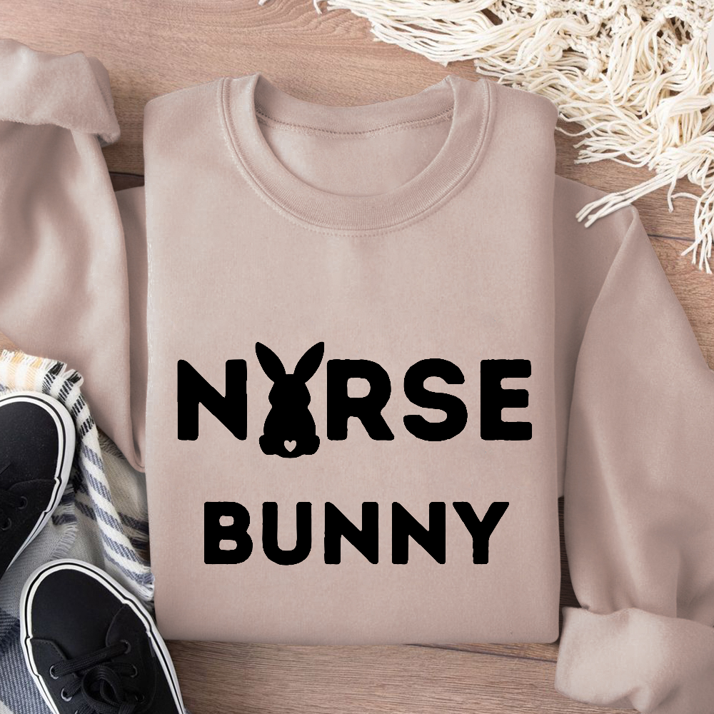 Nurse Bunny Cotton Pullover Sweatshirt